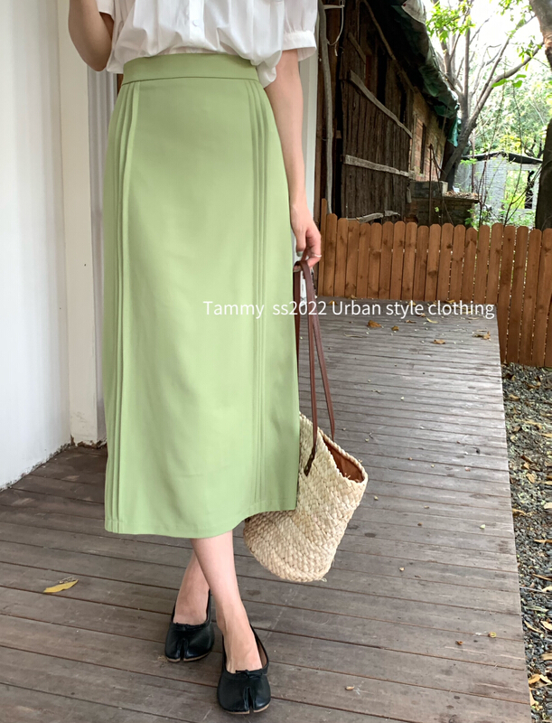 New in early summer! [Tammy] organ pleated tube skirt simple urban commuter skirt 82572# L