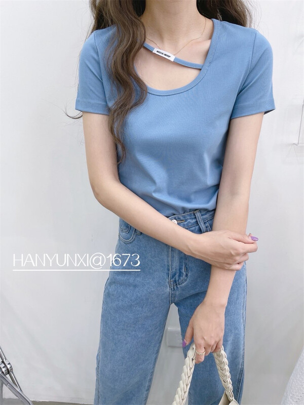 [Han Yunxi] simple and slim design label blouse 1673# CLS