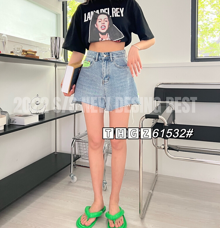 New in early summer! [hgyc fairy tale princess] green label versatile fashion denim shorts h61532# JJ