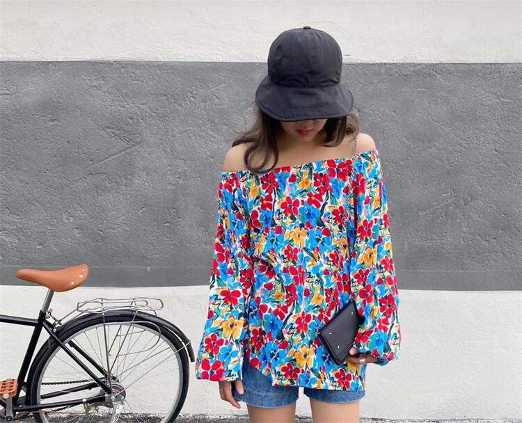 [one seven] broken flower gentle aging shirt y552# LSL