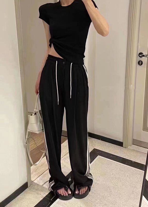 [September] Korean loose drawstring high waist casual pants 1107# ozq