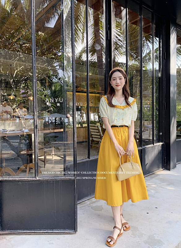 Original price 59.78! New in early summer! [teem ing] Korean candy color high waist thin skirt (only selling skirt) 22t083a# hjy