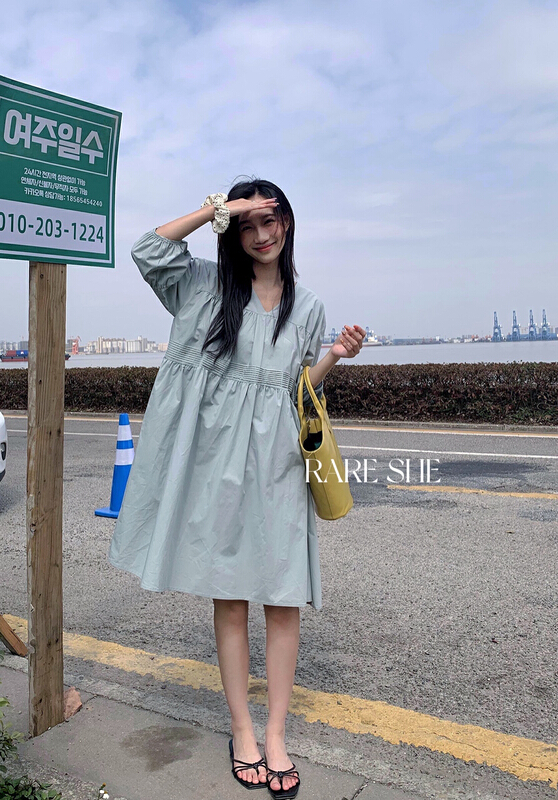 [rare she] shirt material V-neck doll dress 5162# LSW