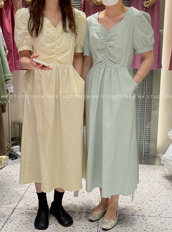 New in early summer! [MK] Korean solid color simple dress 3188# hjy