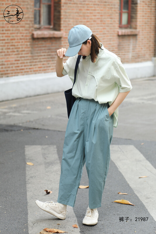 [original of three plain clothes] simple temperament, slim radish casual pants 21987# XYJ