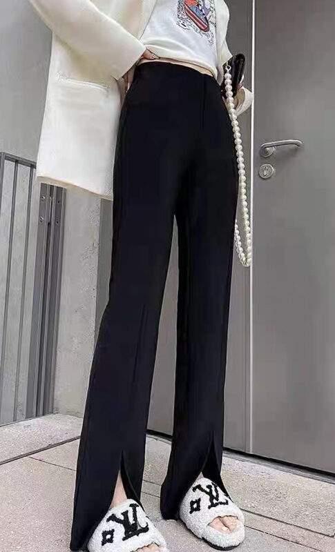 New in early summer! [love in clothes] high waist, thin, open fork and closed belly casual pants 3315# Cl