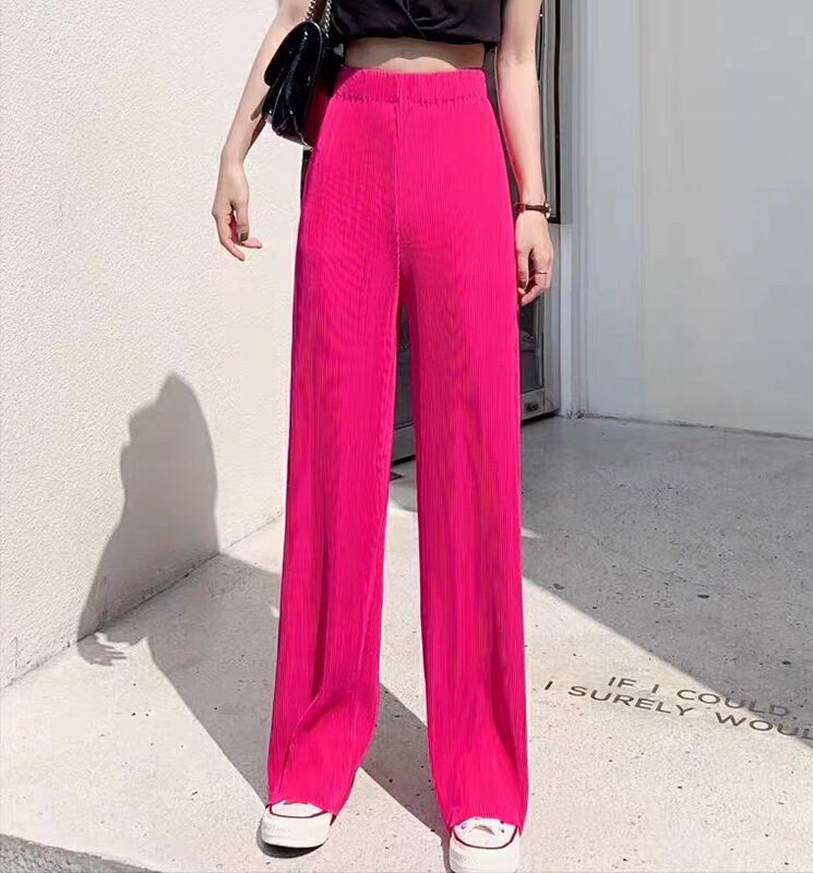 [Yuanxi] solid color pleated loose casual pants ys4-3035# LSL