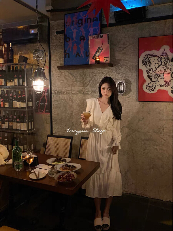 New in early summer! [by] gentle wind long sleeve ruffled Fairy Dress 0986# Cl