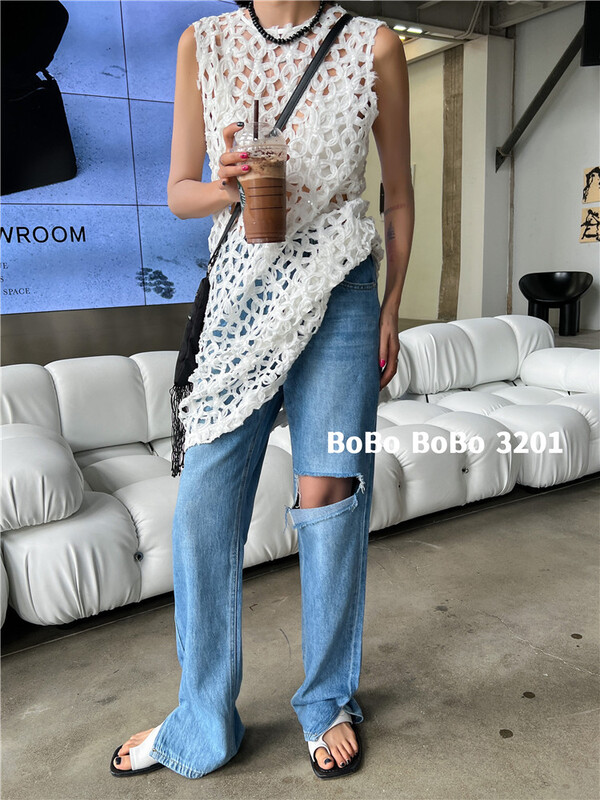 goods in stock! [Bobo] fashionable and versatile large hole jeans 3201# cqw