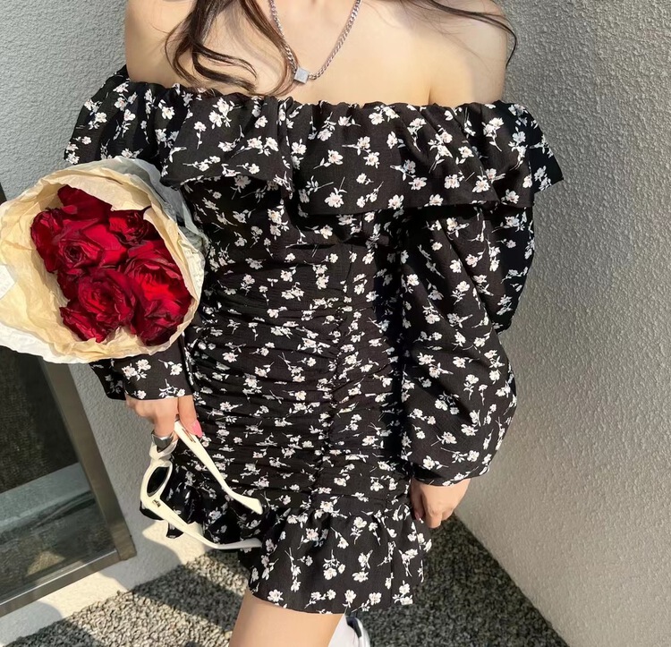 goods in stock! New year in early spring! [ala] simple and slim floral dress 2532# JJ