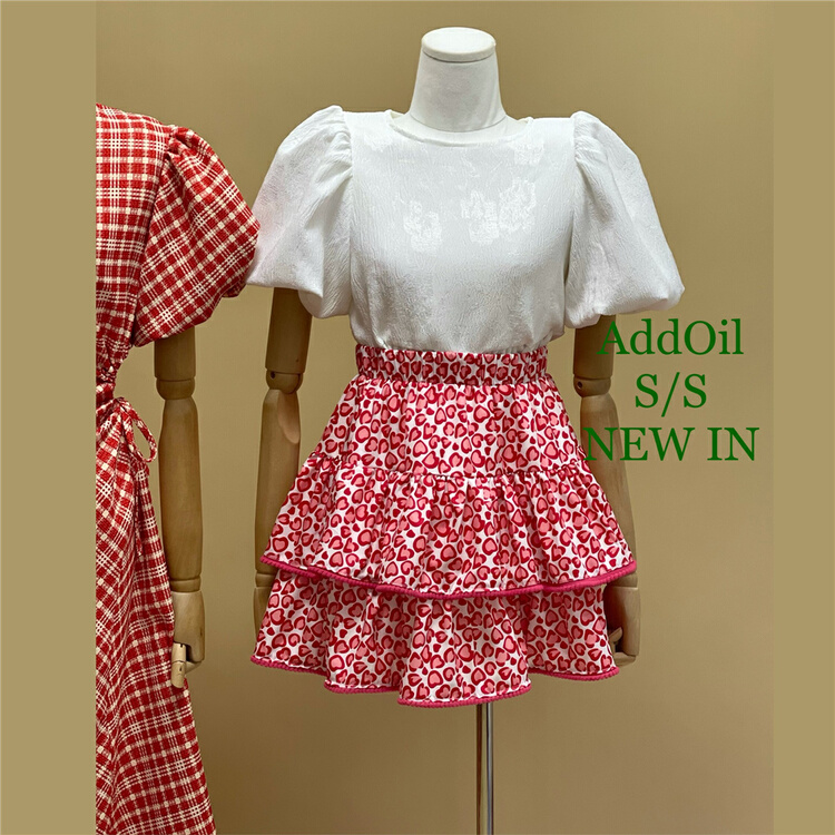 goods in stock! New in early summer! [addoil] elastic waist love versatile skirt 9989# zxl