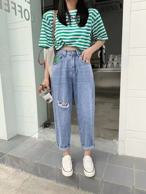 [u.she] fashion Harlan ripped jeans 19792# cqw
