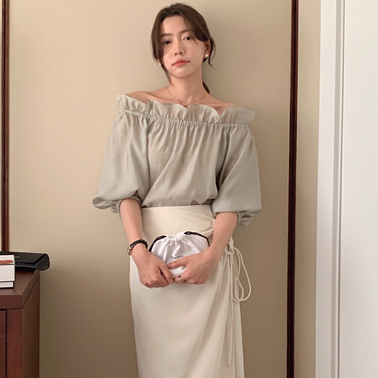 [timely rain] sweet temperament and sense of design blouse 40052# WPL