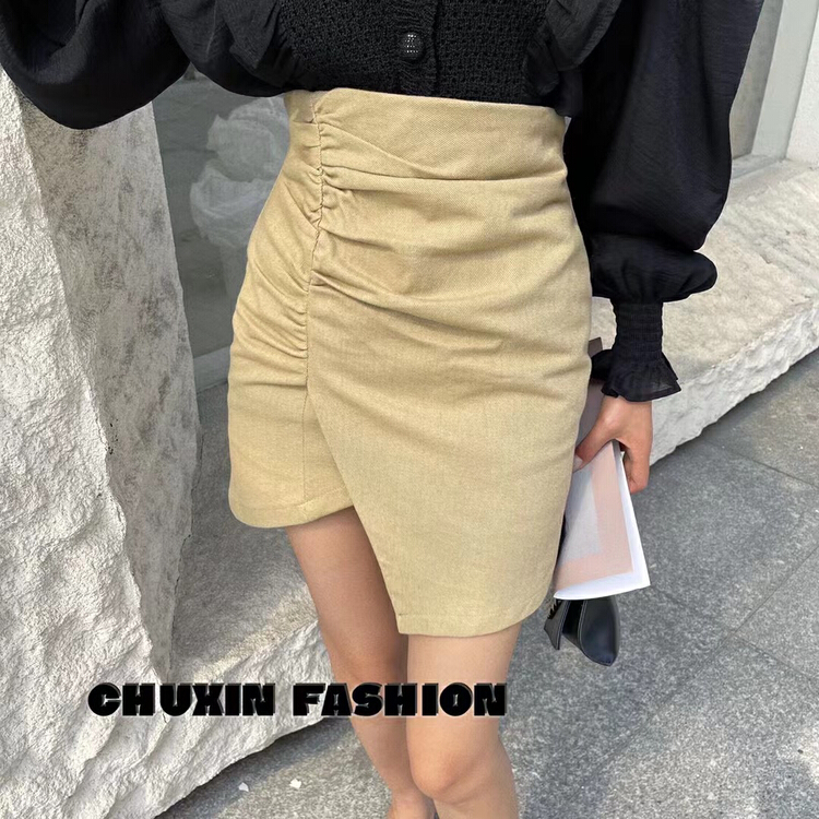 New year in early spring! [c.x original heart] simple and versatile pleated slim skirt k786# WTT