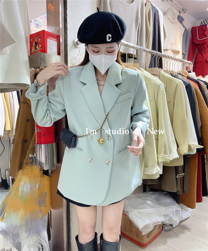 [I'm] loose temperament double breasted suit 6633# cqw