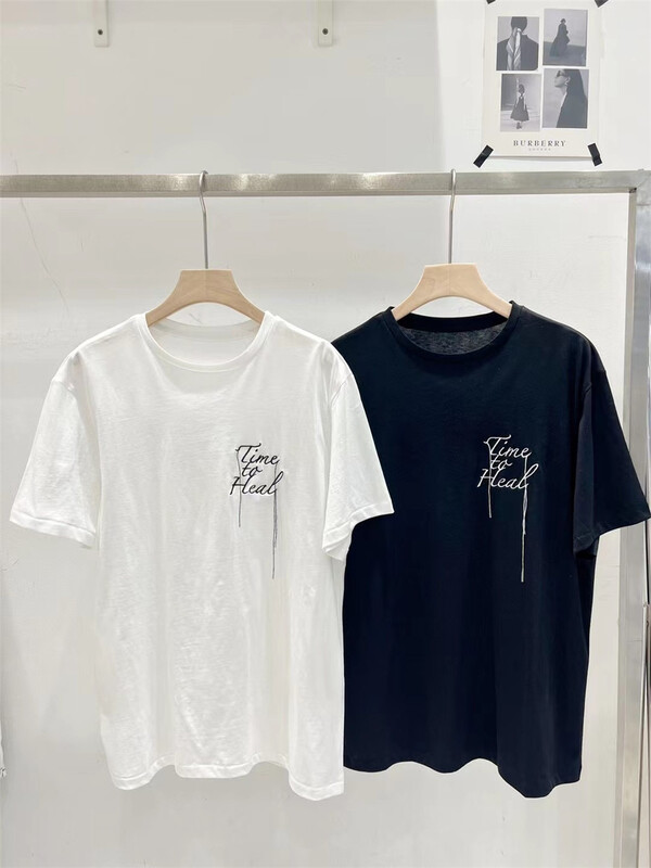[td] loose letter versatile short sleeve T-shirt t003939# XJ