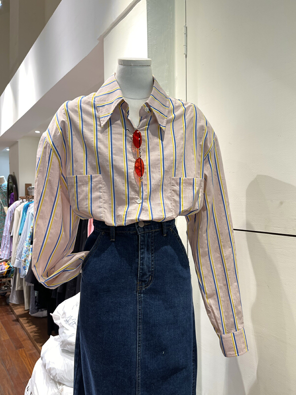 New year in early spring! [trust me] loose stripe versatile shirt (without matching) 66070# ozq