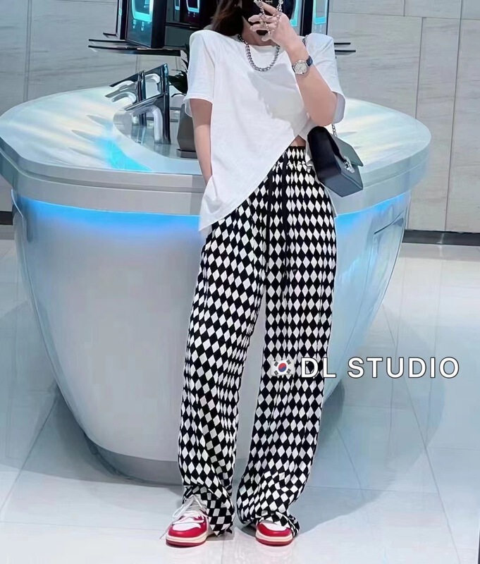 [d.dl] Korean Plaid pleated casual pants 8526# WTT