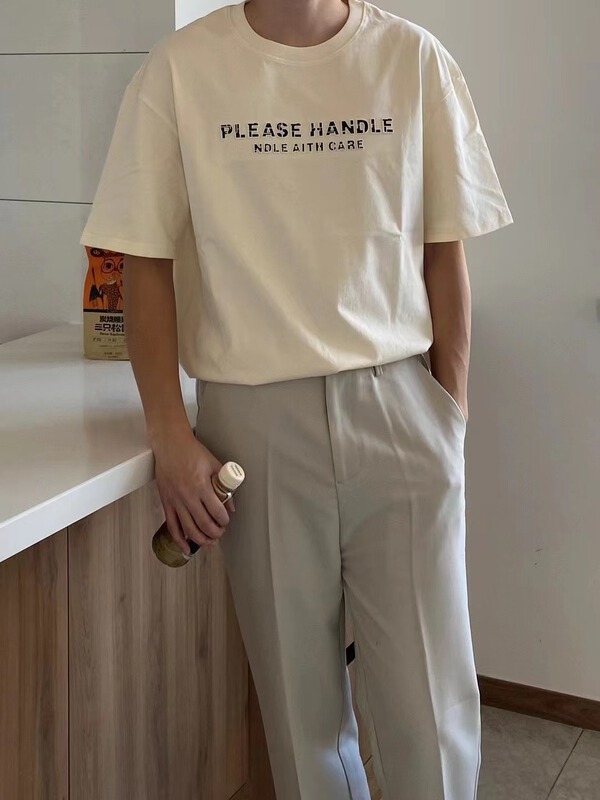 New year in early spring! [Mr. Bujue] round neck Pullover letter short sleeve T-shirt ys1-1221# ZZL