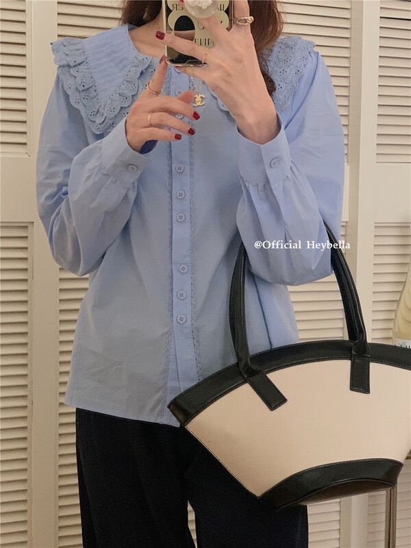 Original price 49.00! [hey Bella] single breasted comfortable Korean shirt f116# ll