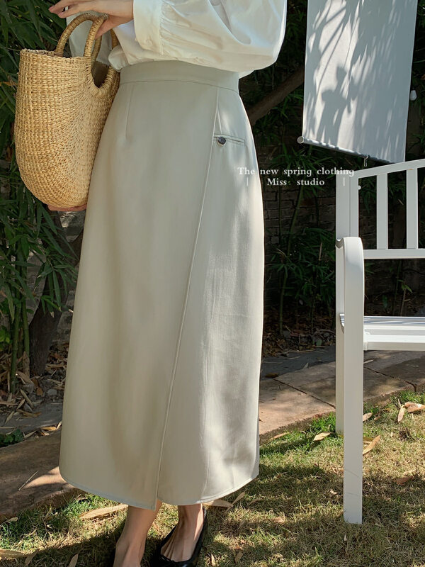 Original price 62.04! New year in early spring! [miss miss miss home] Korean small design side button suit skirt 6l017# ZSY