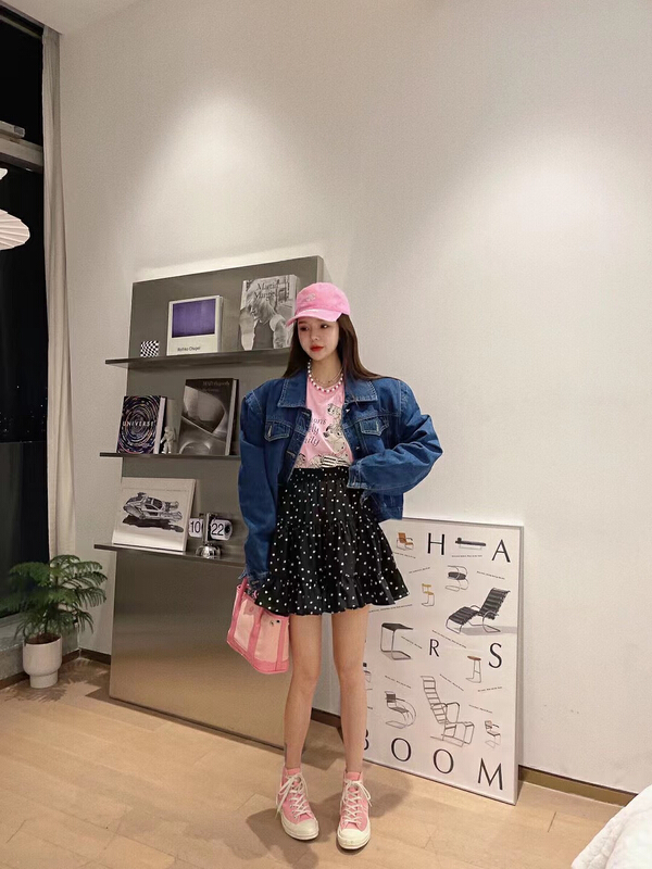 New year in early spring! [ruru-clutching] Korean fashion aging wave point skirt 2239# WPL