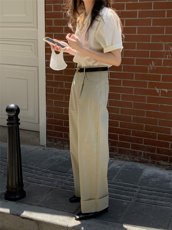 [Gabrielle] Korean simple and versatile casual pants b2265# zxl