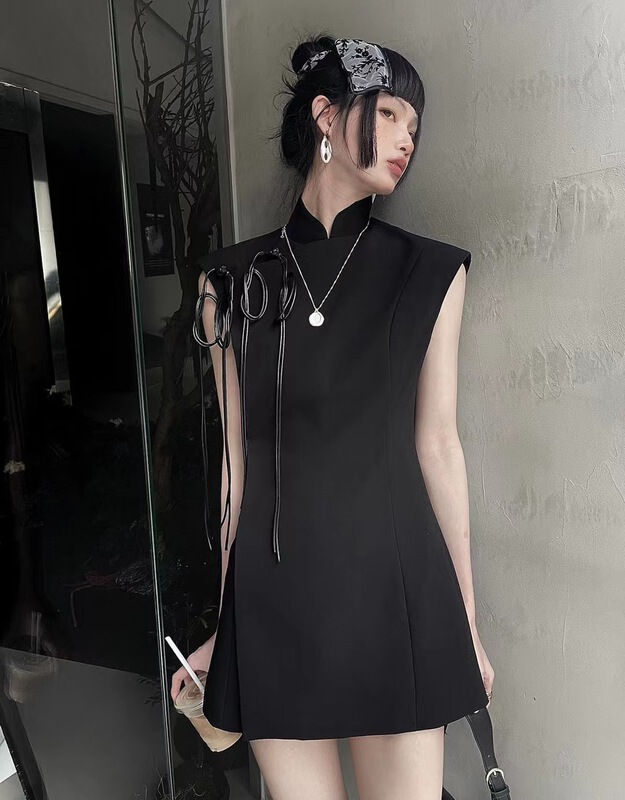 New in early summer! [big C studio] Chinese style stand collar improved dress 5060# PCZ
