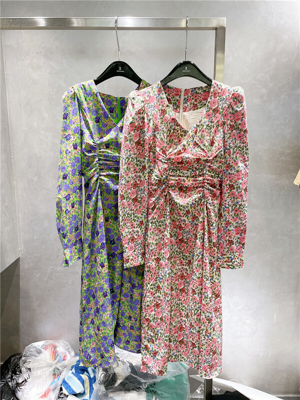 New year in early spring! [Zia] Korean elegant texture Floral Chiffon Dress 220852# zyh