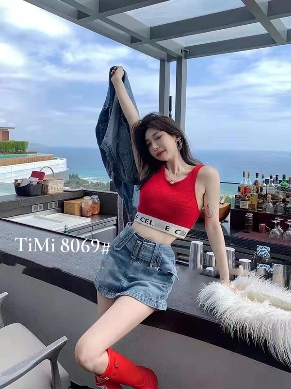[TIMI] design sense: retro, foreign style, slim skirt (with belt) 8069# LSW