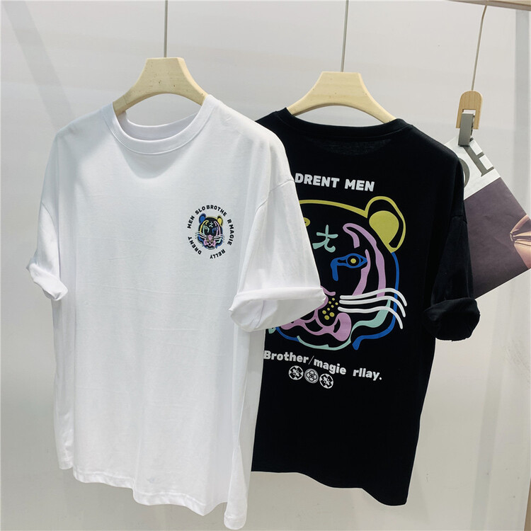 New in early summer! [Binli] round neck loose Tiger Print short sleeve T-shirt j370# ZZL