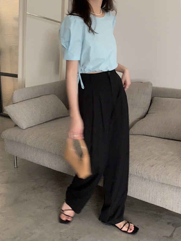 New in early summer! [Gabrielle] versatile high waist casual pants b2200# zxl