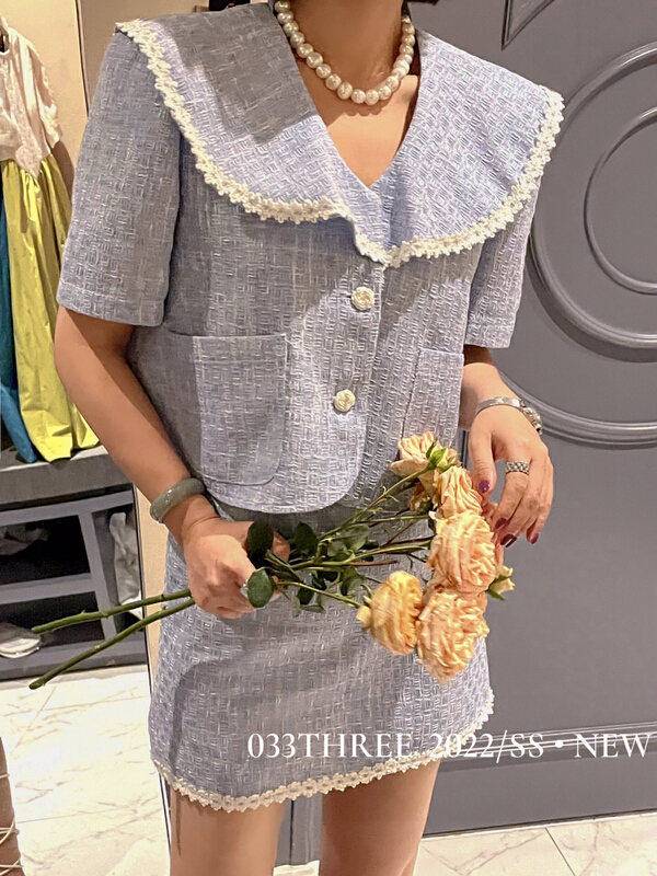 [033three] temperament fashion short coat + lady skirt suit 8081# ozq