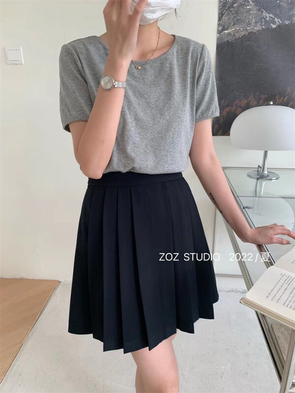 [ZOZ] Korean Department net pleated college style skirt 22062# L