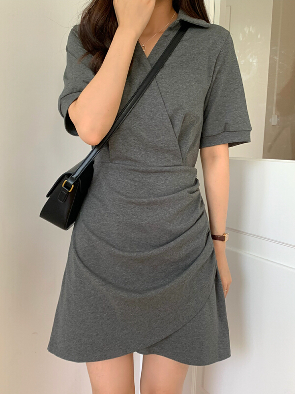 [victory. 2] irregular pleated versatile dress v221# WPL