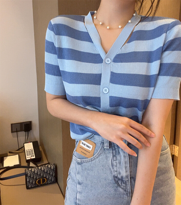 New in early summer! [Weika] fashionable and versatile ice silk sweater 8070# lwy
