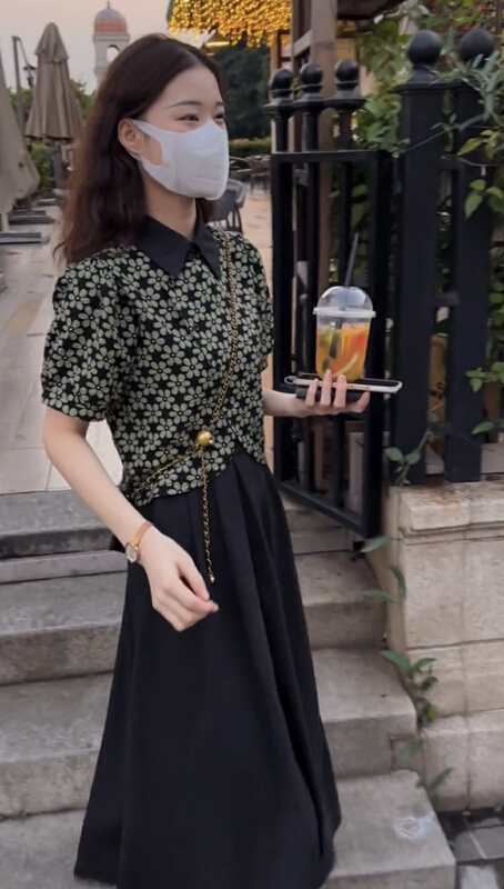 [JH] online red retro blouse + temperament lady skirt suit (only suit) 41728# PCZ