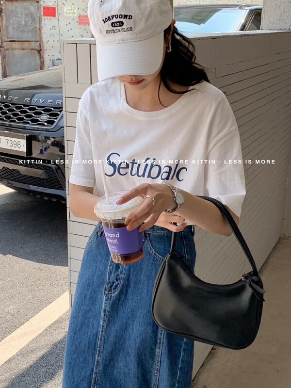 New in early summer! [Kittin] Korean college style casual printed short sleeve T-shirt 369# XYY