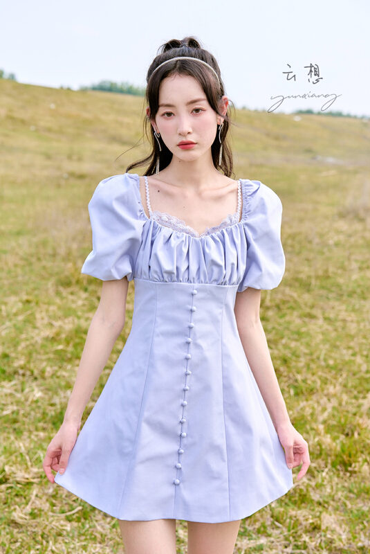 [Yunxiang (formerly in style & MC)] pure style square neck bubble sleeve dress 339# WPL