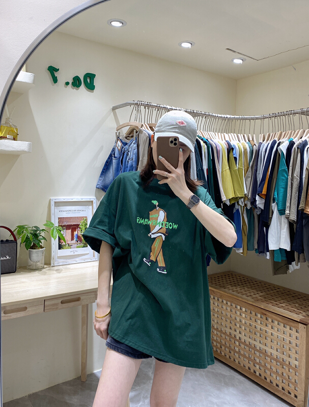 New in early summer! [da. 7] fashion loose cartoon printed round neck short sleeve T-shirt (T-shirt only) 2535-1# LSL