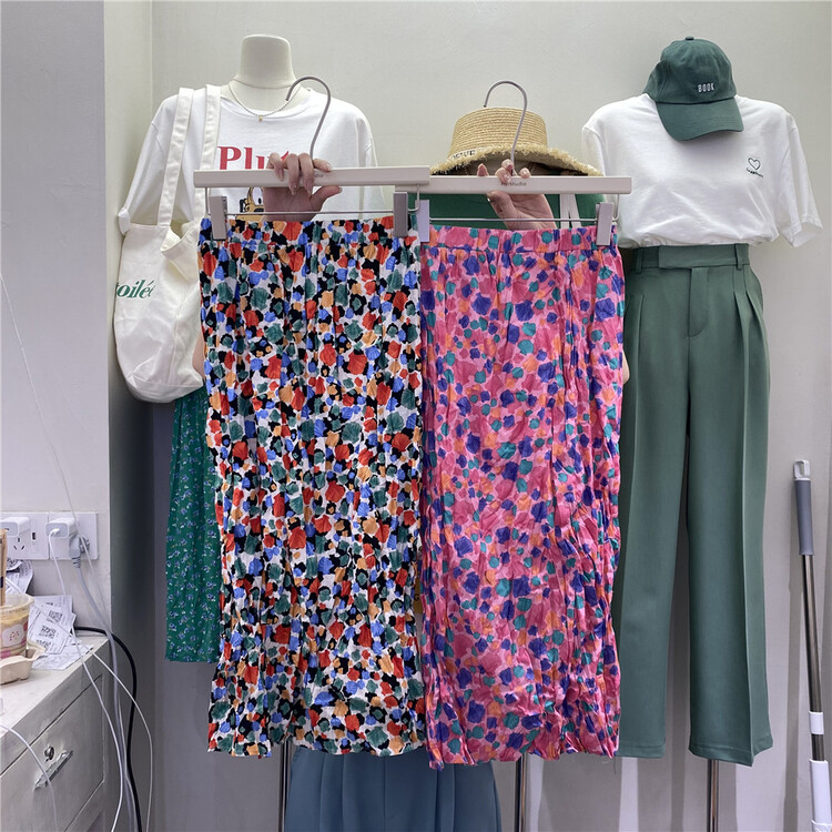 goods in stock! [h2-studio] high waist slim floral skirt a233# HBx