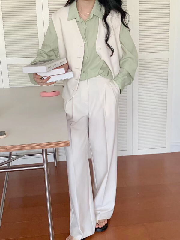 New year in early spring! [Tn] Korean spring retro simple commuter Hong Kong style trousers sn6140# cqw