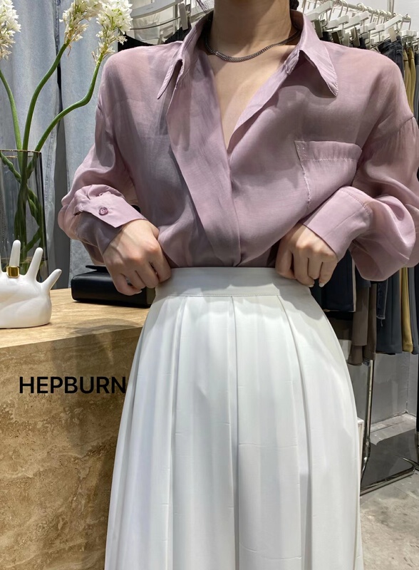 [Hepburn] Korean style net comfortable shirt 3581# L
