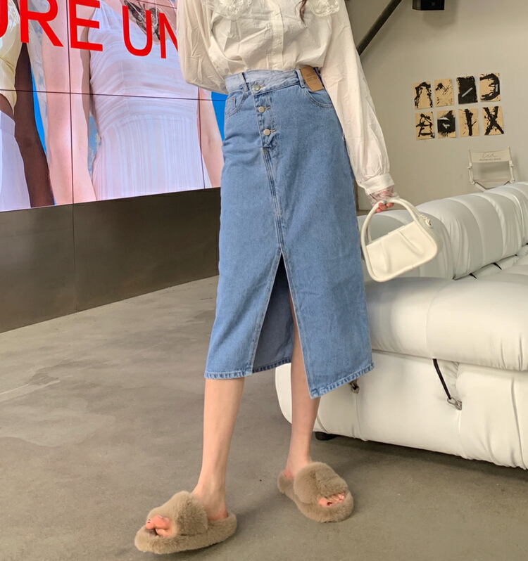 Original price 125.08! New year in early spring! [1980] split fashion Korean skirt 2c65058# zyh