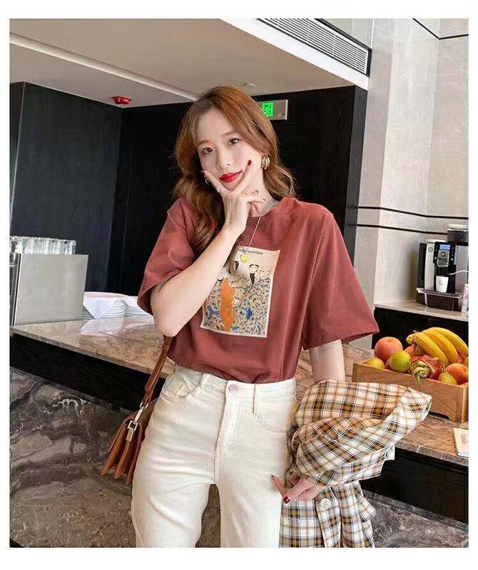 New year in early spring! [ziyijia] round neck Pullover printed short sleeve T-shirt 5013t# WTT