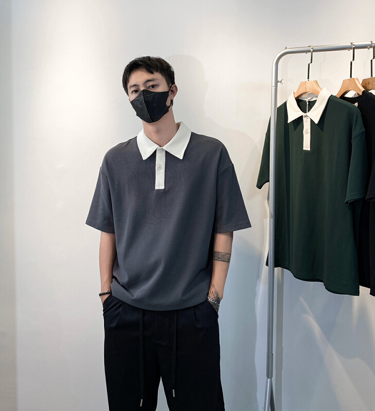 [TPY] versatile casual color blocked Polo 9171# ZZL