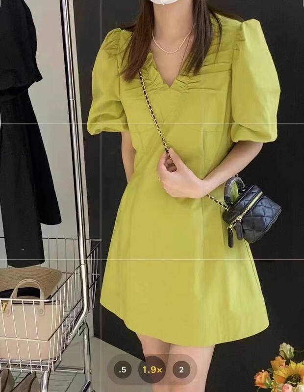 [the most] simple casual V-neck loose dress 8869# HBx