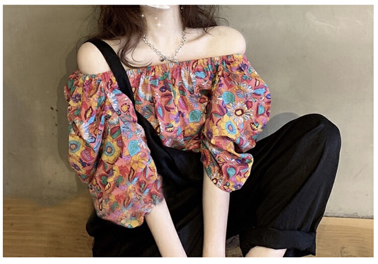 [September] Korean version fashion foreign style floral blouse 2002# ozq