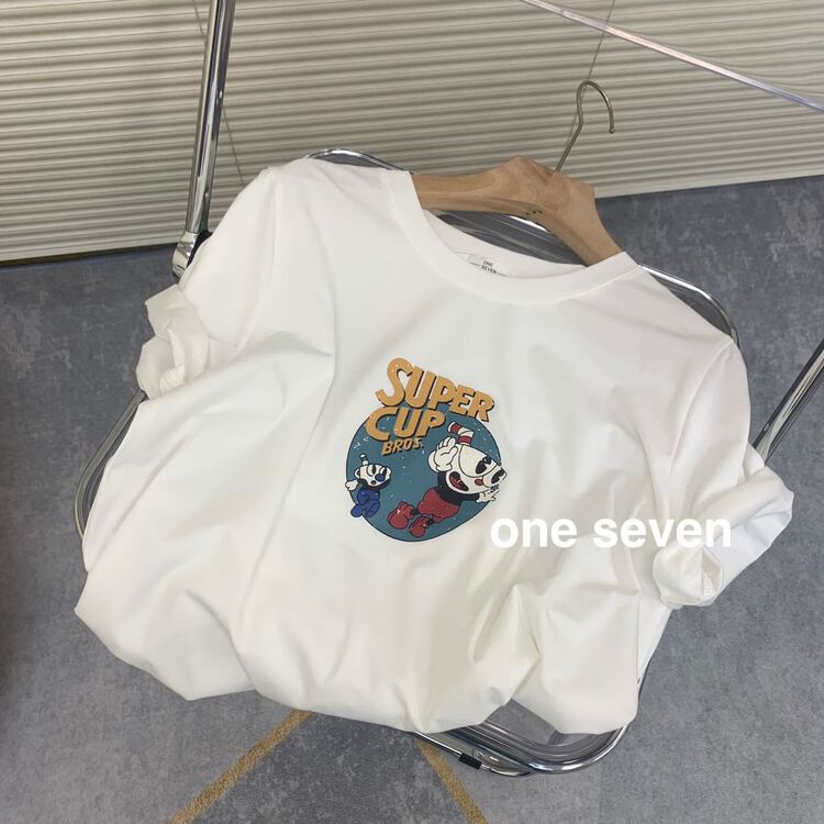 New in early summer! [one seven] cartoon print crew neck short sleeve T-shirt 6975# XYY