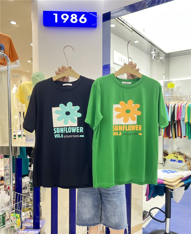 [1986] versatile print comfortable short sleeve T-shirt c989# LSL